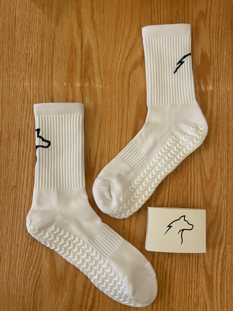 White Logo Pack Performance Grip Socks
