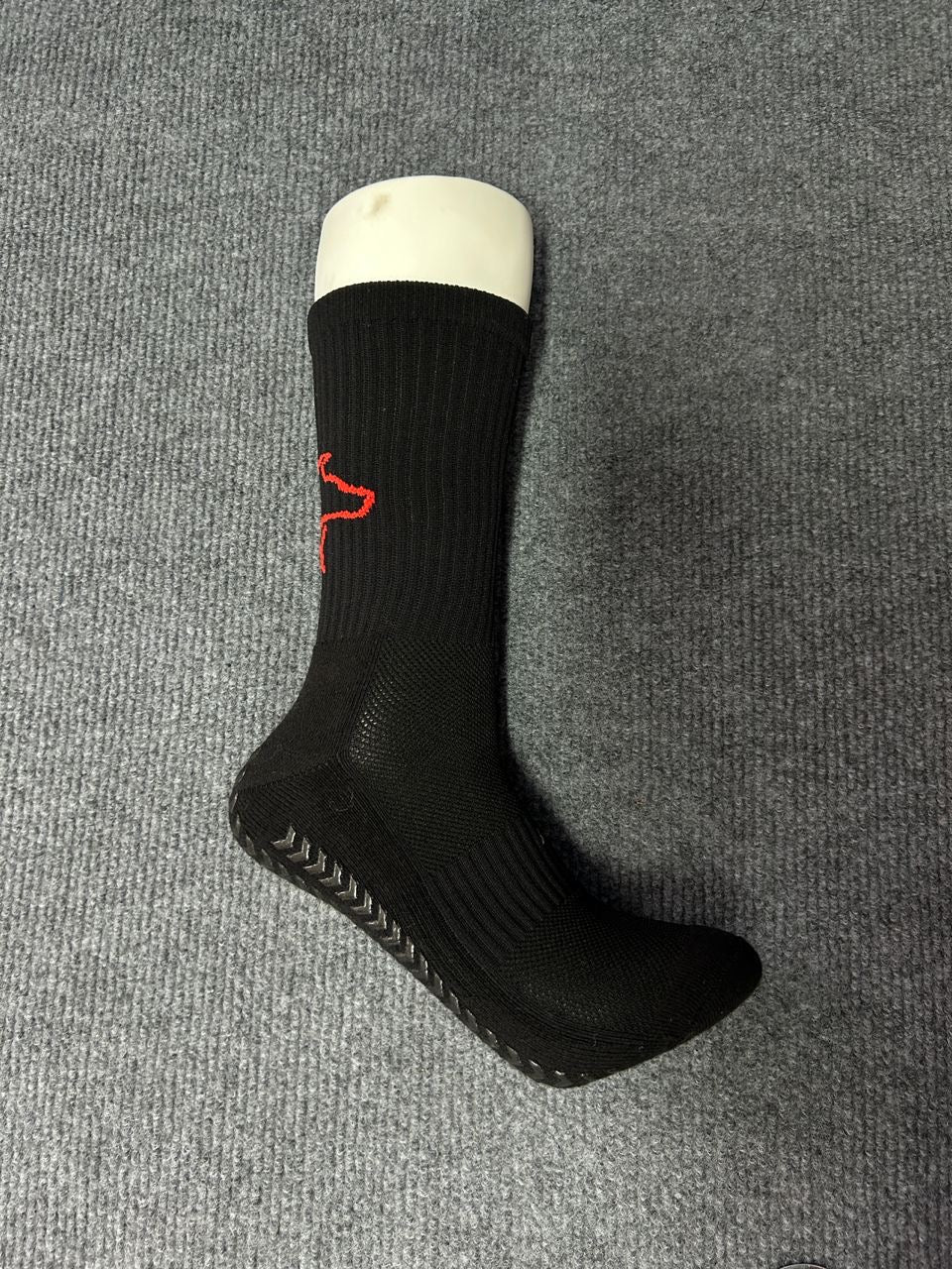 Black and Red Grip socks