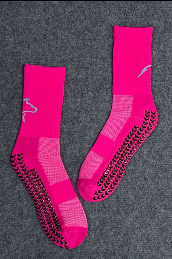 Pink and Blue Grip Socks