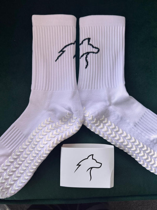 White Logo Pack Performance Grip Socks